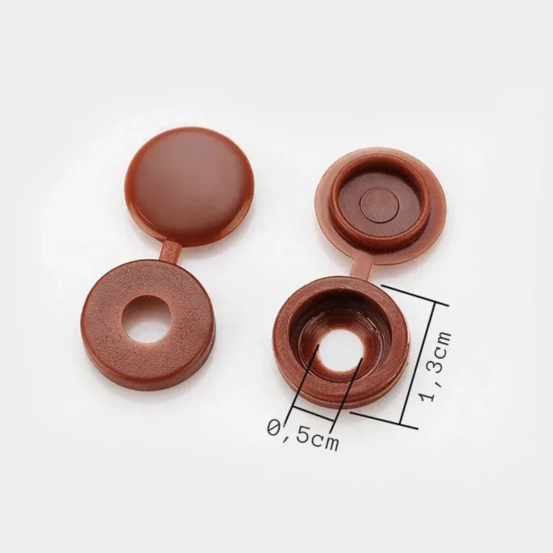 100Pcs Hinged Plastic Screw Cap Cover Fold Snap Protective Cap Button For Car Furniture Decorative Nuts Cover Bolts Hardware
