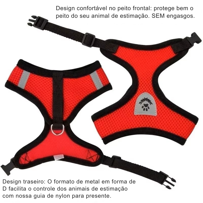 Coleira Peitoral Ajustável para Gatos — Conforto, Segurança e Estilo em Cada Passeio!