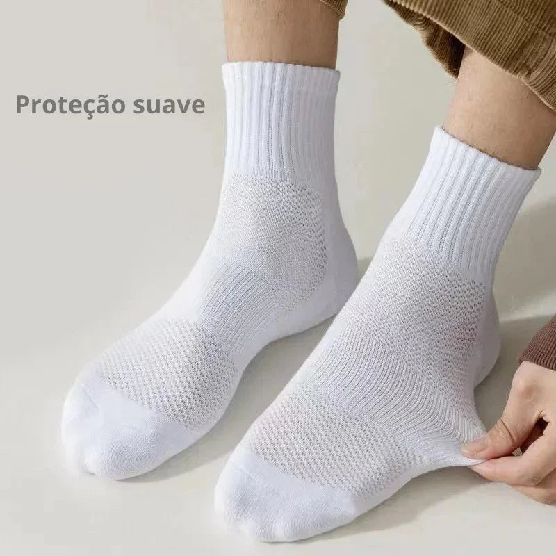 Conforto Extremo nos Pés: Meias Masculinas Grossas com Algodão Desodorizante e Forro Aveludado – Perfeitas para Esporte e Inverno!