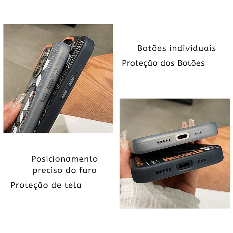 Capa Magnética Fosca de Luxo para iPhone 12 a 16 Pro Max – MagSafe, À Prova de Choque, Carregamento Sem Fio e Estilo Premium