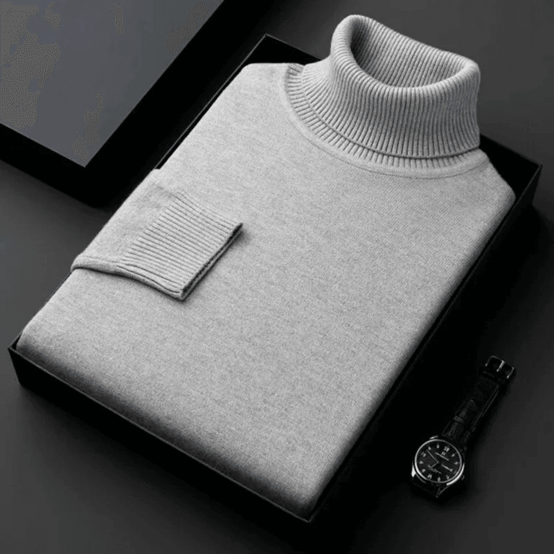 Suéter Masculino Gola Alta Slim – Malha Antibolinha, Estilo Sofisticado e Caimento Perfeito