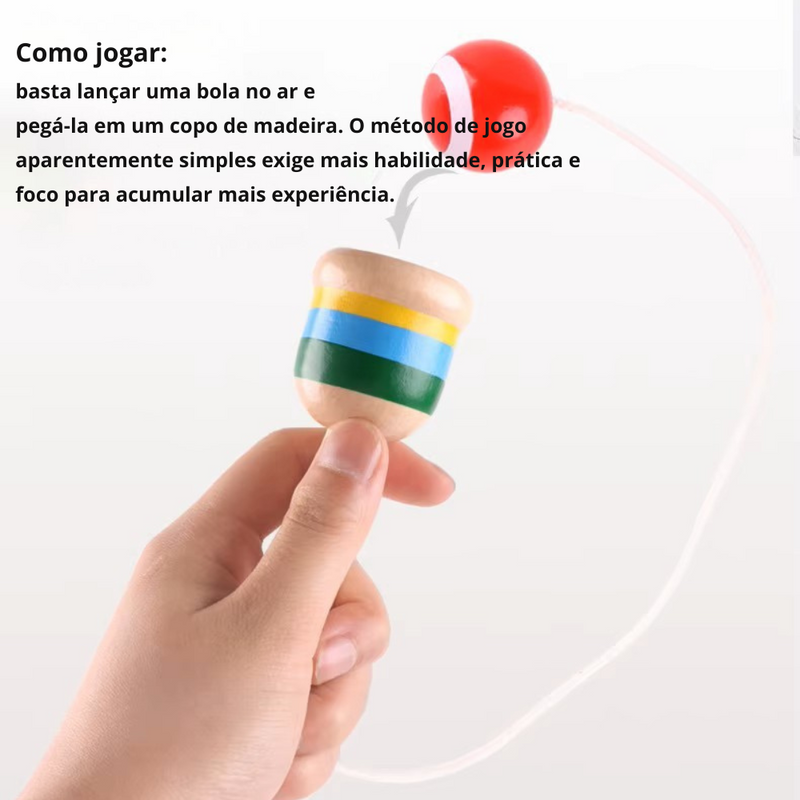 Copo de Madeira Educacional – O Jogo Tradicional que Desafia a Coordenação, Exercita o Cérebro e Diverte Crianças por Horas!
