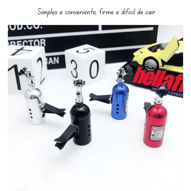 Aromatizador de Carro em Forma de Garrafa Nitro NOS – Estilo, Perfume e Adrenalina no Ar!