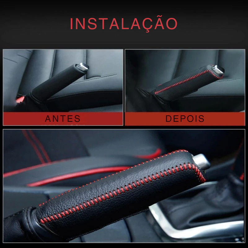 Transforme o Interior do Seu Carro: Capa para Freio de Mão e Câmbio com Acabamento Esportivo e Sofisticado!