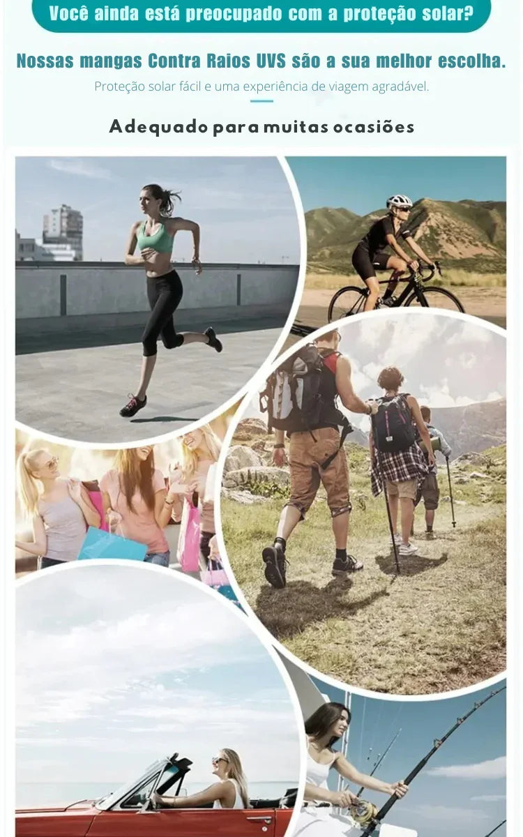 Mangas Térmicas Unissex: Proteção Solar, Frescor Instantâneo e Conforto Total para Ciclismo, Corrida e Esportes ao Ar Livre!