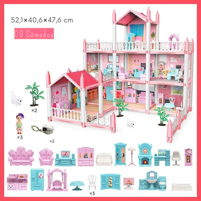 Castelo dos Sonhos 3D: A Casa de Boneca Princesa para Montar com Música, Detalhes Encantadores e Diversão em Família!