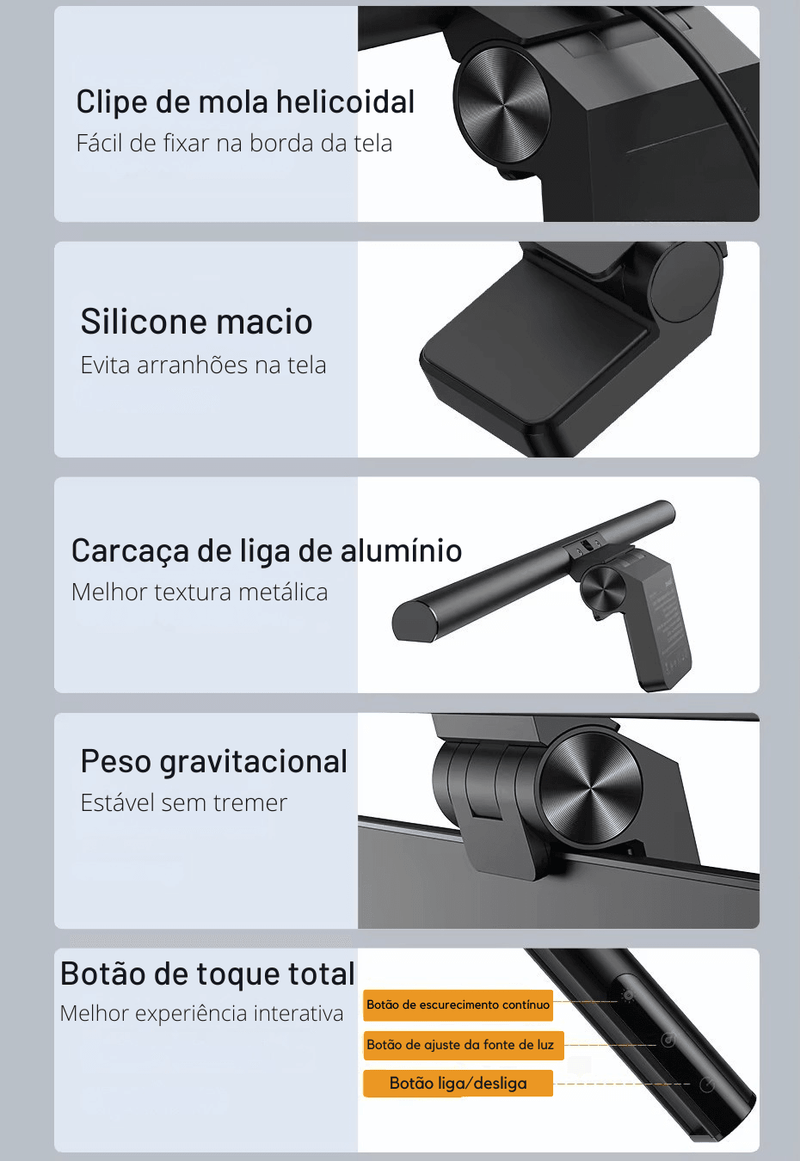 Transforme Seu Espaço de Estudo com Esta Luz de Monitor Inteligente – Mais Conforto, Menos Cansaço!