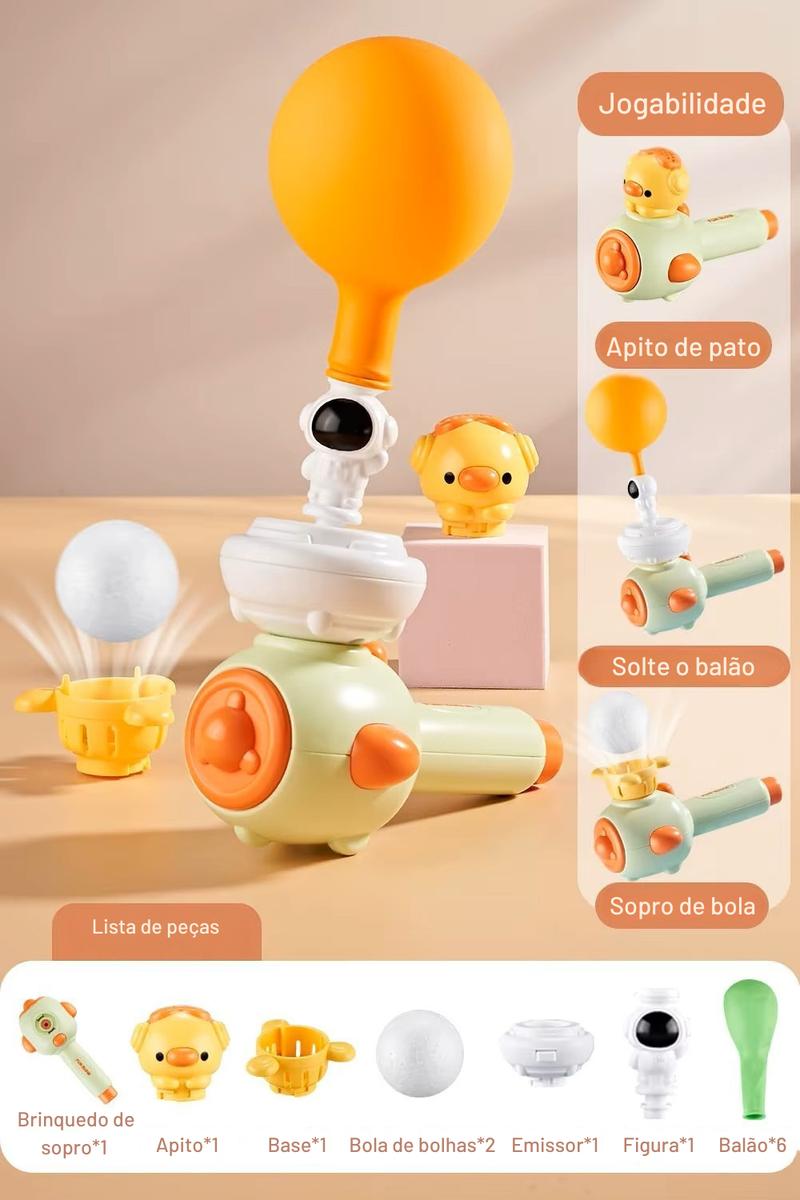 Transforme a diversão em aprendizado com o Brinquedo Sensorial de Sopro e Bola Flutuante!