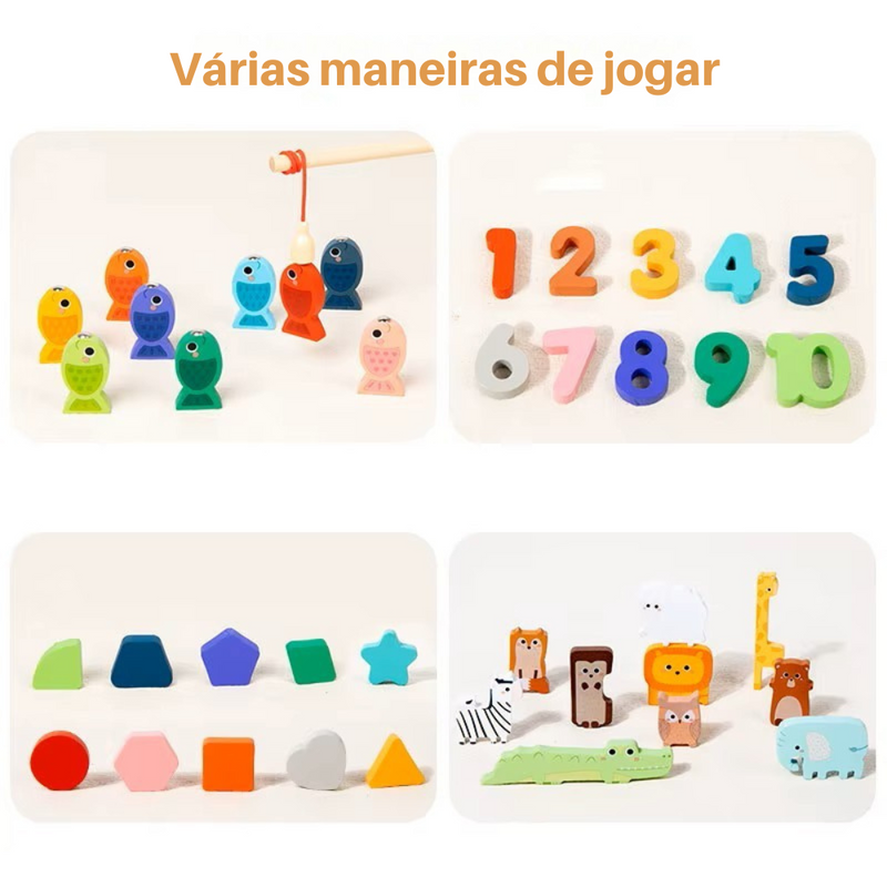 Aprendizado Divertido: Brinquedo Educativo de Pesca com Formas, Números e Animais para Estimular a Criatividade e Habilidades Motoras das Crianças!