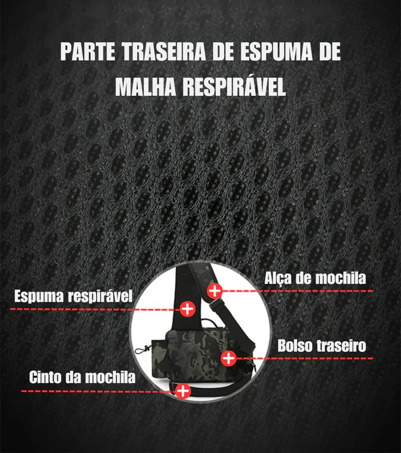 Mochila Tática de Pesca 3 em 1 — Organize Seus Equipamentos com Estilo e Leve Sua Vara nas Costas sem Complicações!