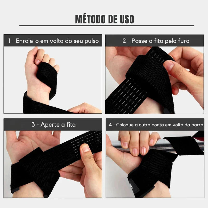 Par de Munhequeiras Ajustáveis: Proteção e Desempenho Máximo Para Seus Treinos de Força, Crossfit e Levantamento de Peso!