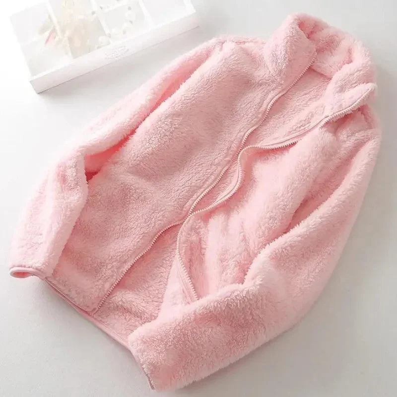 Casaco Feminino Dupla Face em Lã Coral – A jaqueta de inverno super quente, macia e estilosa que vai transformar seus dias frios em puro aconchego!