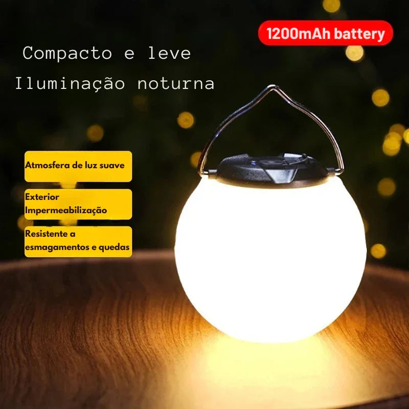 Lanterna Recarregável 3 em 1: Iluminação Quente e Potente Para Acampamentos, Trilhas e Aventuras — À Prova D'Água e Pronta Para Tudo!