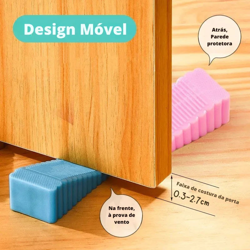 Trave com Segurança e Estilo! Batente de Porta em Silicone Anti Vento para Casa e Escritório – Firmeza sem Danos!