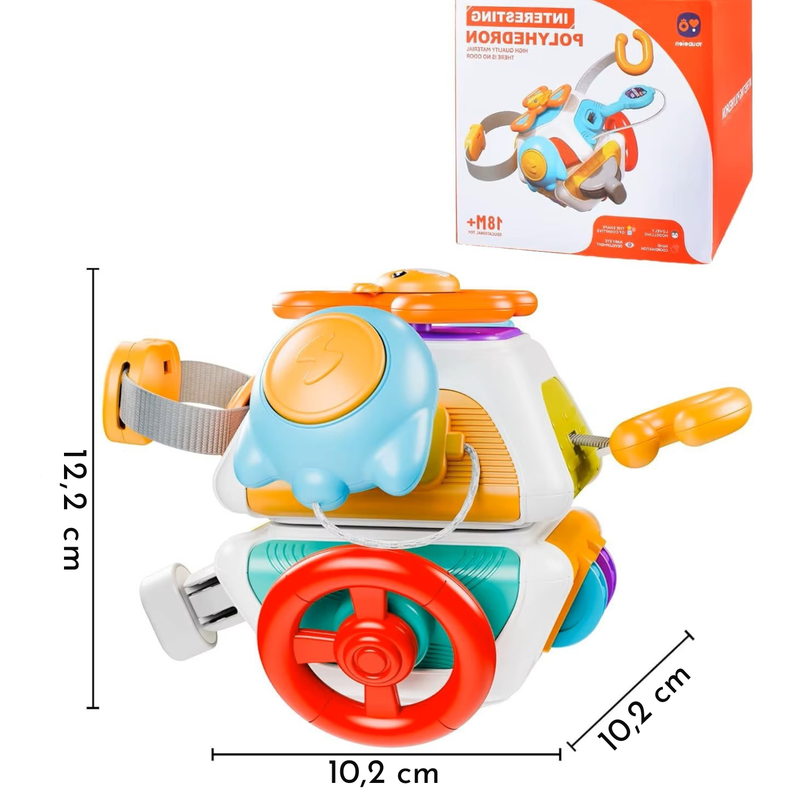 Cubo Sensorial: o brinquedo educativo que estimula a curiosidade, coordenação e criatividade do seu bebê em cada movimento!
