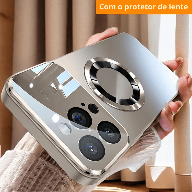A Capa Magnética Mais Luxuosa de Todas: Design Titanium Fosco + Carga Magsafe para iPhone 12 ao 16!
