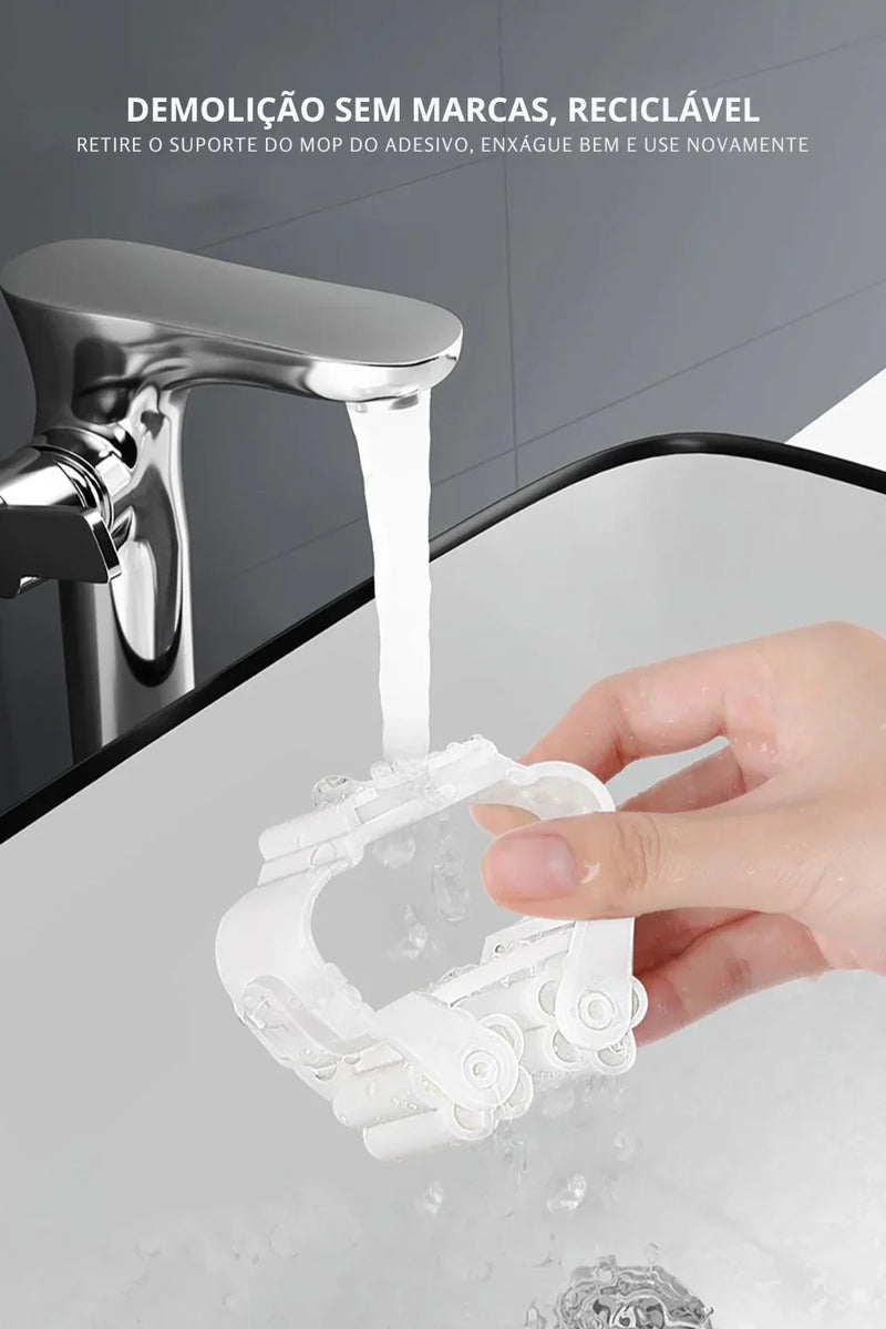 Organização Inteligente: Suporte Autoadesivo para Vassouras e Esfregões – Praticidade e Ordem na Cozinha ou Banheiro!