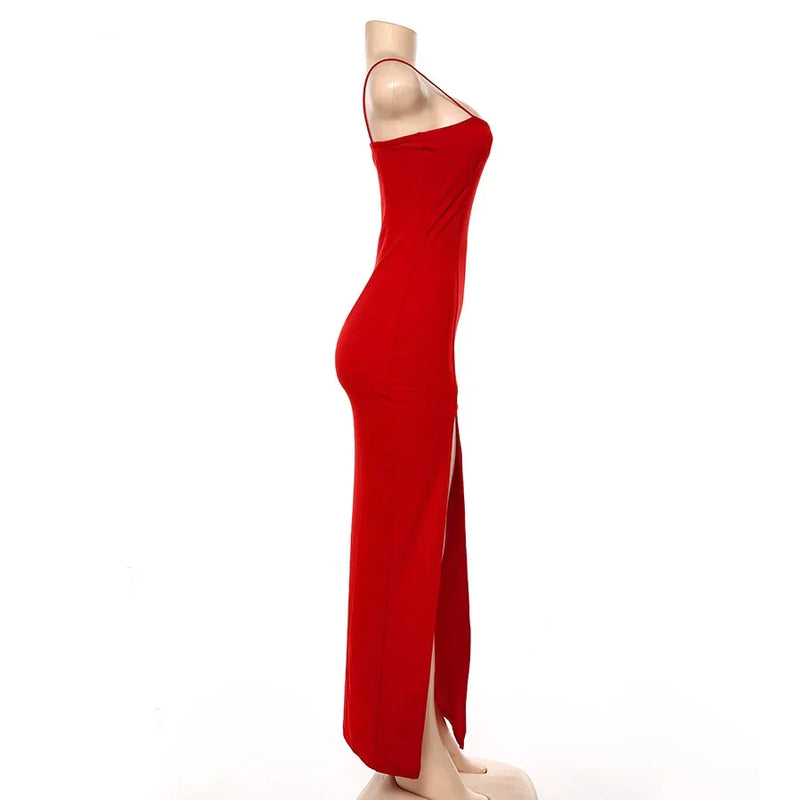 Vestido Longo de Festa – Vermelho & Preto com Renda, Estilo Bodycon que Valoriza Cada Curva