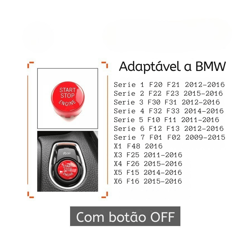 Transforme a Partida do Seu BMW – Capa Decorativa para Botão Start/Stop com Estilo Esportivo Premium