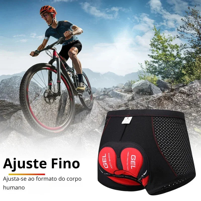 Conforto Extremo Sobre Duas Rodas – Shorts de Ciclismo com Almofada 5D em Gel, Respiráveis e Antichoque para Pedaladas Sem Limites!