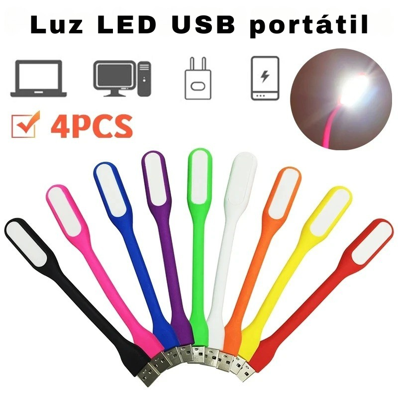 Leve Luz Onde Quiser! Mini Lâmpada USB Dobrável — Iluminação Portátil Ideal para Leituras, Computador e Power Bank!