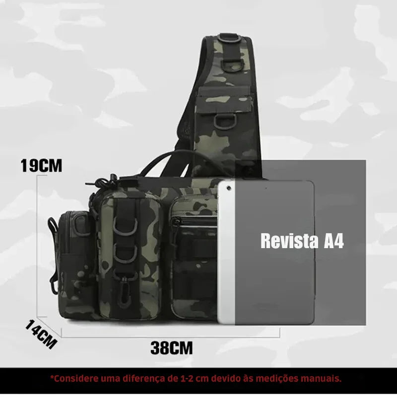Mochila Tática de Pesca 3 em 1 — Organize Seus Equipamentos com Estilo e Leve Sua Vara nas Costas sem Complicações!