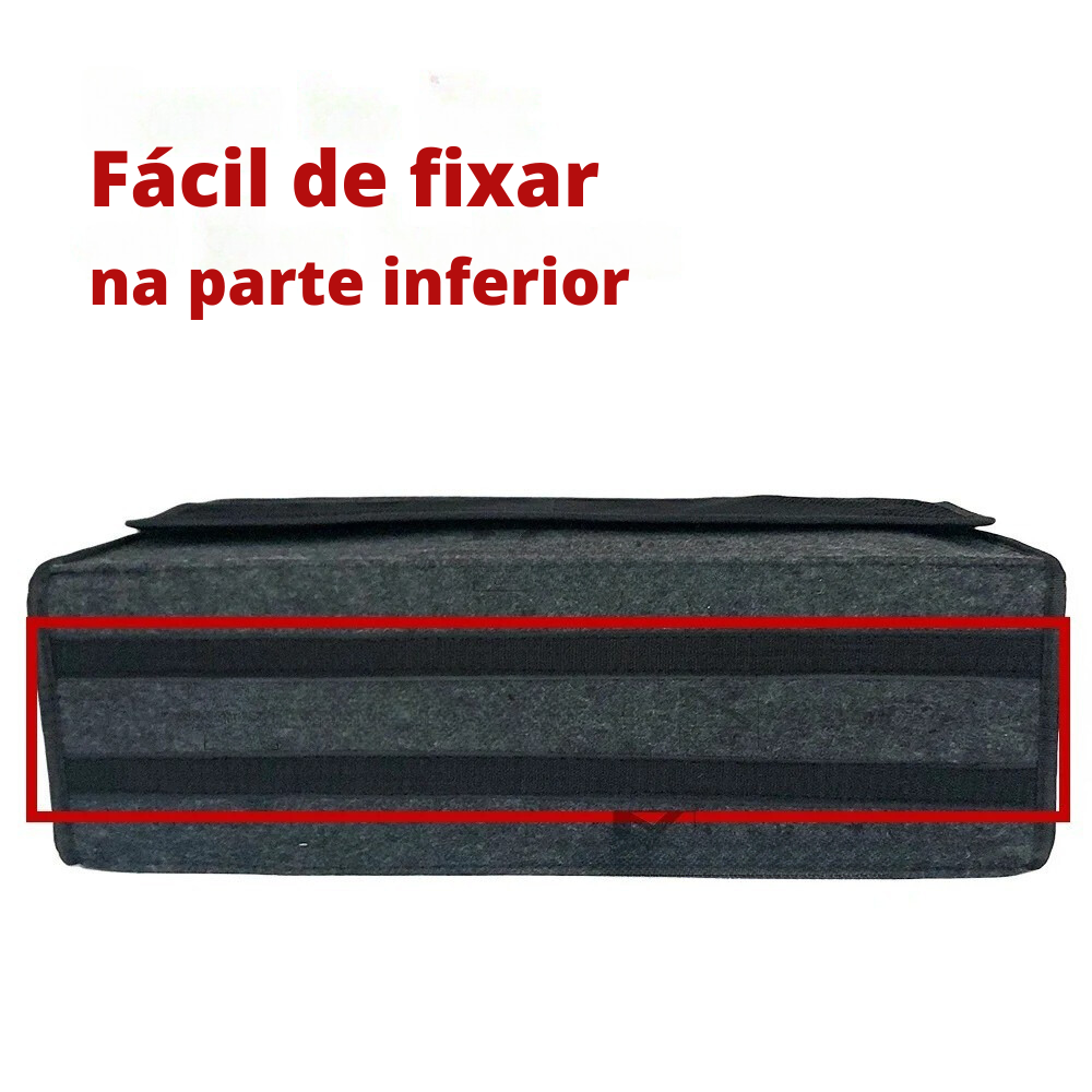 Chega de Bagunça no Porta-Malas: Organizador de Feltro Antiderrapante com Grande Capacidade para Armazenar Tudo com Praticidade!