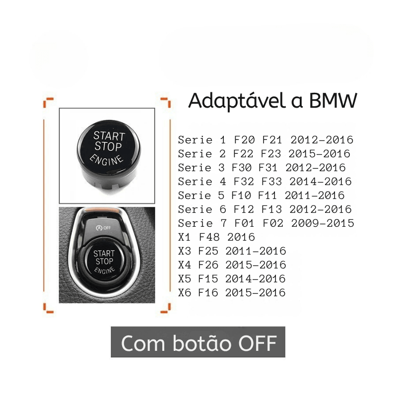 Transforme a Partida do Seu BMW – Capa Decorativa para Botão Start/Stop com Estilo Esportivo Premium