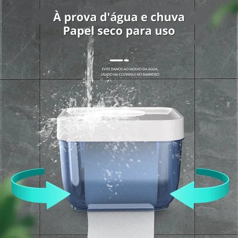 Transforme Seu Banheiro: Suporte de Papel Higiênico à Prova d’Água com Prateleira Funcional e Design Inteligente!