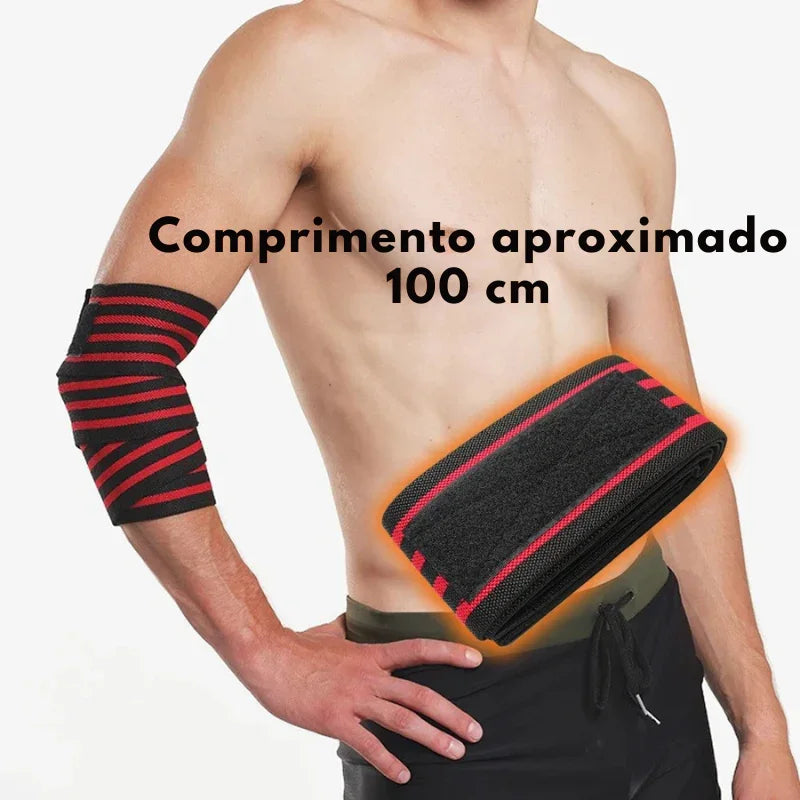 Descubra o Segredo dos Atletas: Faixa de Cotovelo com 1 Metro para Máxima Proteção e Desempenho nos Treinos Pesados!