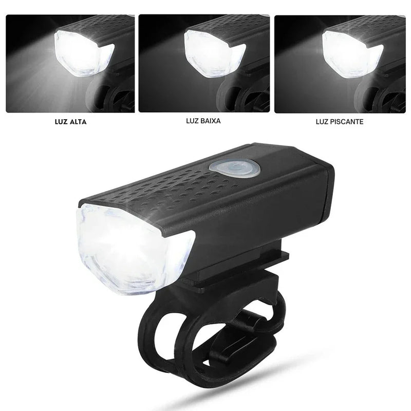 Transforme Seus Pedais Noturnos: Kit de Luz LED USB Recarregável para Bicicleta com Farol Frontal e Lanterna Traseira – Mais Segurança, Estilo e Visibilidade em Qualquer Caminho!