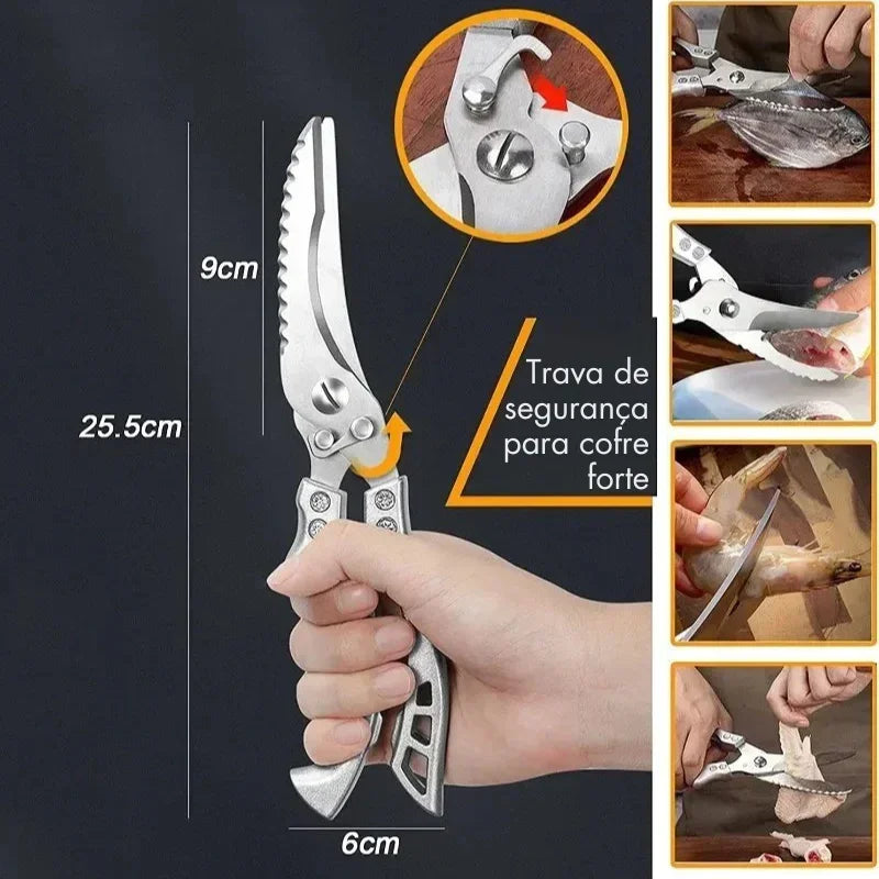 Faca de Cozinha Multifuncional Damasco a Laser – Corte Preciso para Carnes, Pães, Frutas, Churrasco e Muito Mais!
