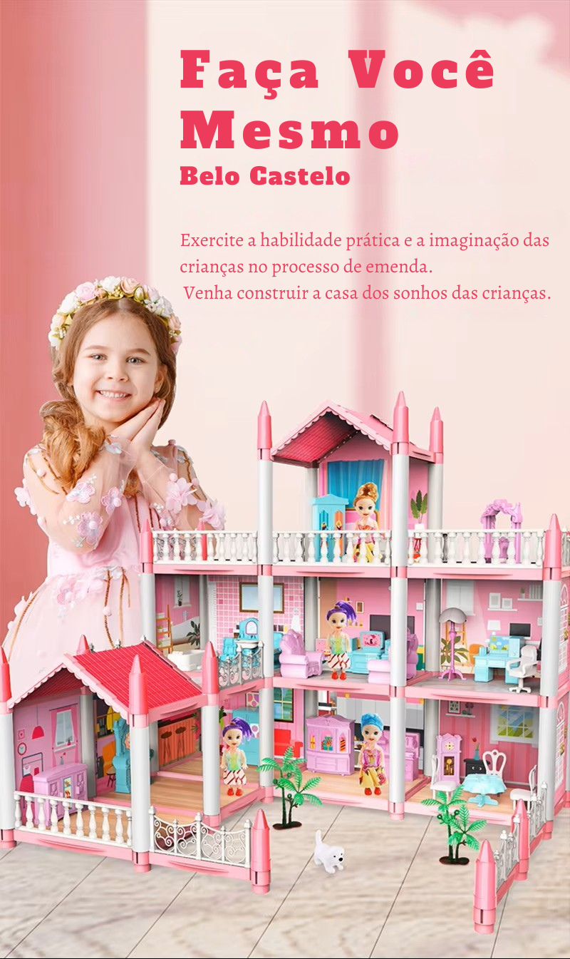 Castelo dos Sonhos 3D: A Casa de Boneca Princesa para Montar com Música, Detalhes Encantadores e Diversão em Família!