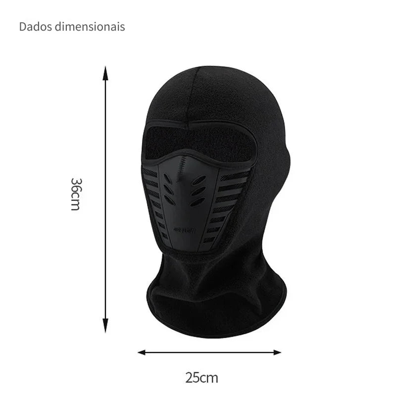 Balaclava Térmica de Lã – Proteção Total Contra Frio, Vento e Poeira para Motociclismo, Esqui e Aventuras de Inverno