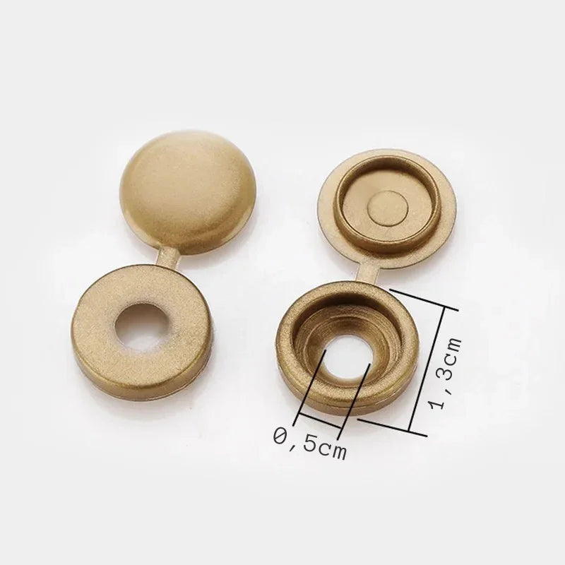100Pcs Hinged Plastic Screw Cap Cover Fold Snap Protective Cap Button For Car Furniture Decorative Nuts Cover Bolts Hardware