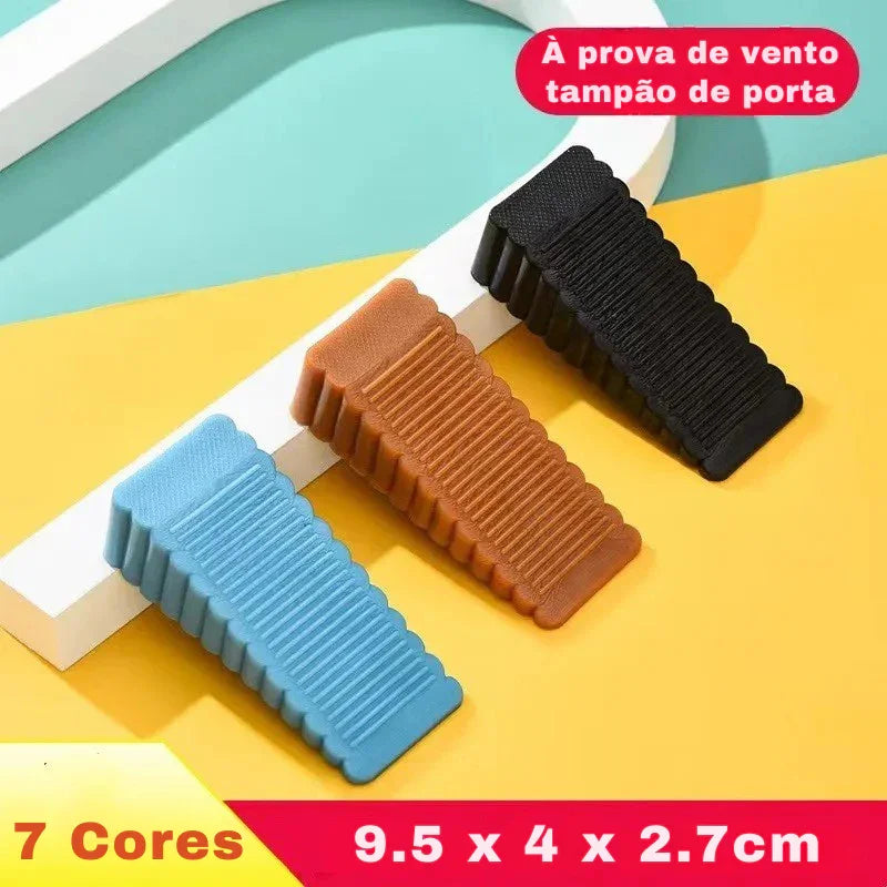 Trave com Segurança e Estilo! Batente de Porta em Silicone Anti Vento para Casa e Escritório – Firmeza sem Danos!