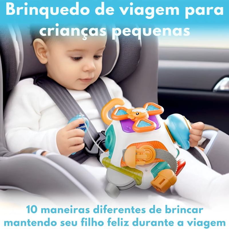 Cubo Sensorial: o brinquedo educativo que estimula a curiosidade, coordenação e criatividade do seu bebê em cada movimento!