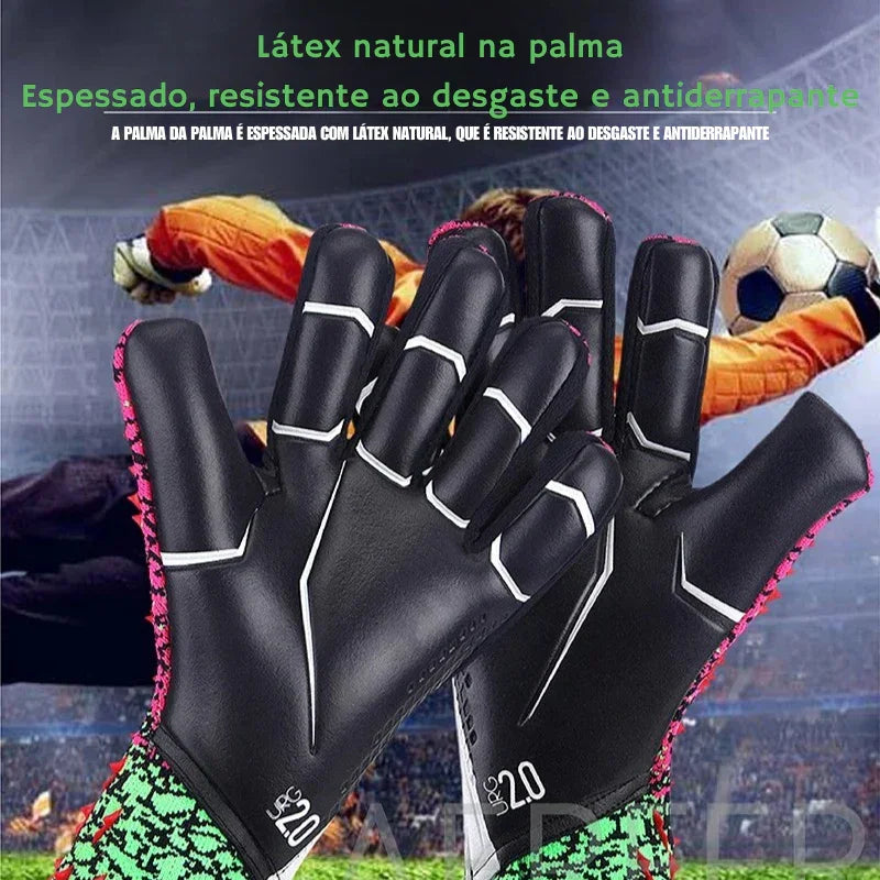Novas Luvas de Goleiro Profissionais – Látex Reforçado, Proteção Máxima e Performance de Elite para Adultos e Jovens!