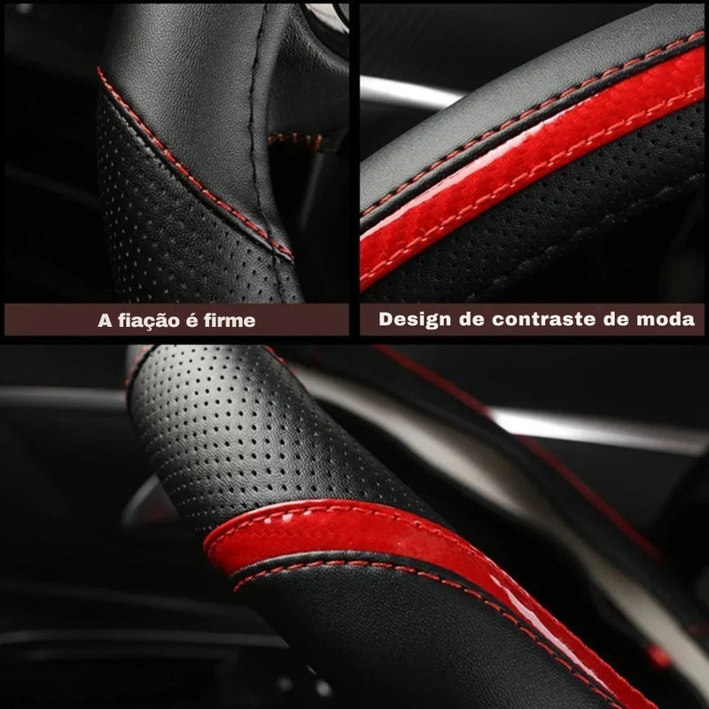 Transforme o Interior do Seu Peugeot com Estilo: Capa de Volante em Microfibra + Couro Premium para 3008, 4008 e 5008