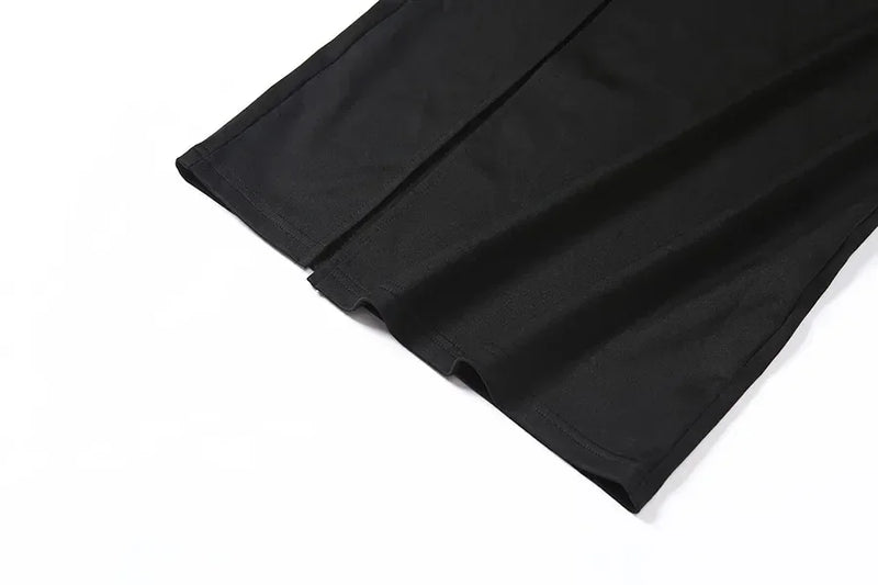 Vestido Longo de Festa – Vermelho & Preto com Renda, Estilo Bodycon que Valoriza Cada Curva