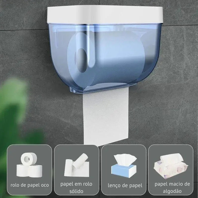 Transforme Seu Banheiro: Suporte de Papel Higiênico à Prova d’Água com Prateleira Funcional e Design Inteligente!