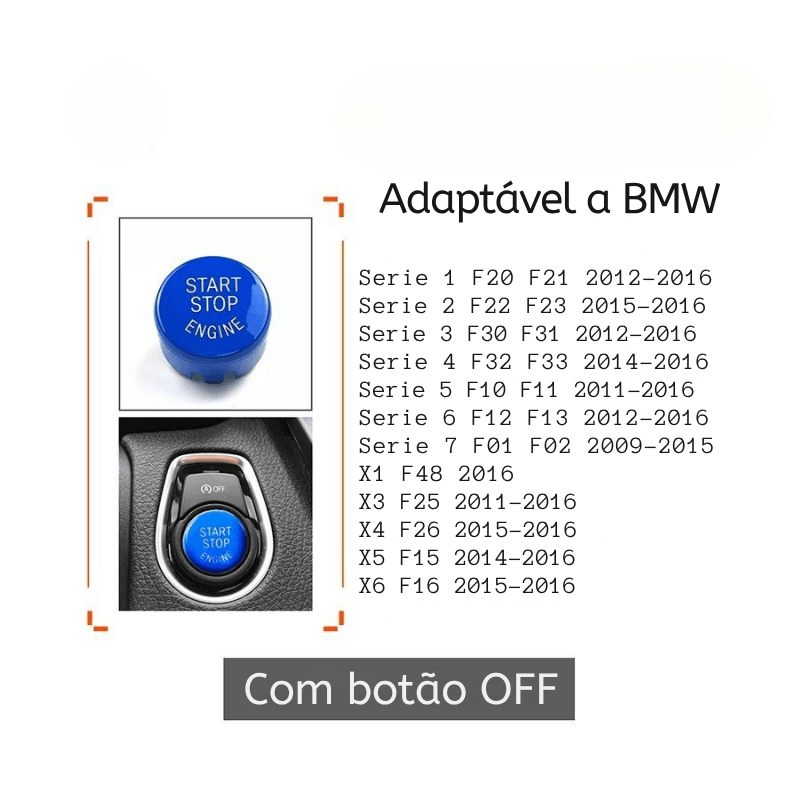 Transforme a Partida do Seu BMW – Capa Decorativa para Botão Start/Stop com Estilo Esportivo Premium