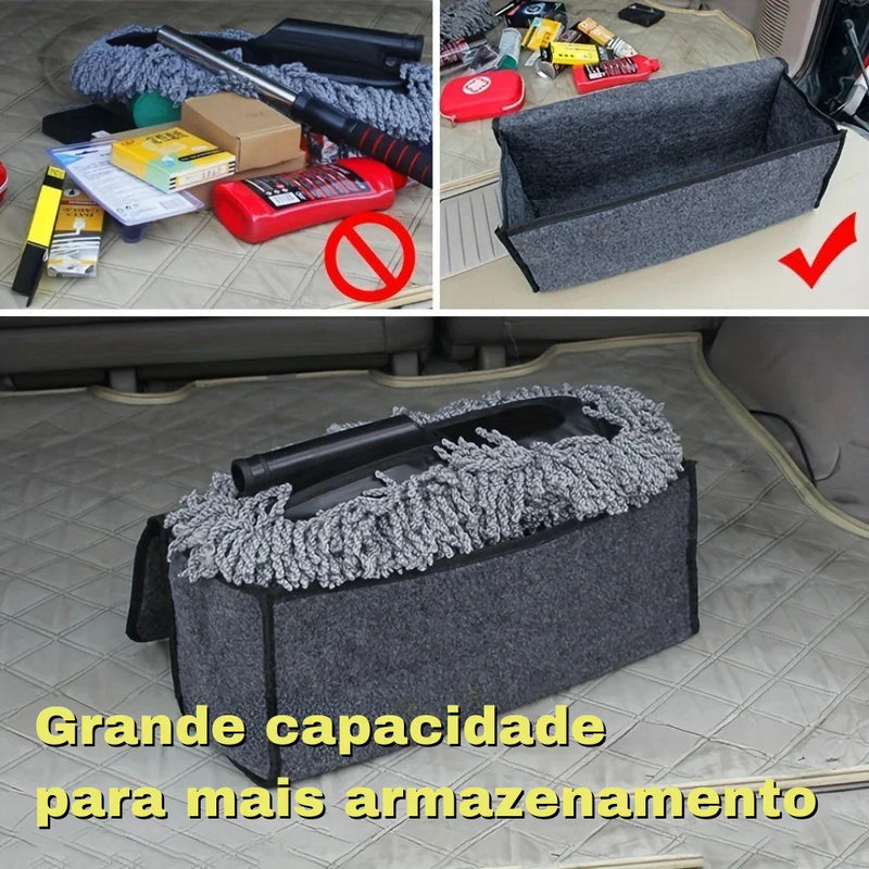 Chega de Bagunça no Porta-Malas: Organizador de Feltro Antiderrapante com Grande Capacidade para Armazenar Tudo com Praticidade!