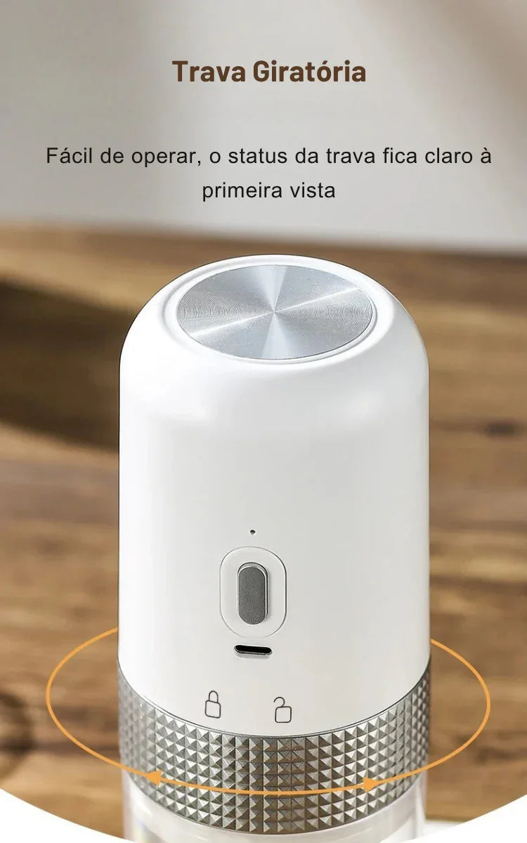Moa Seu Café Onde Quiser: Moedor Elétrico Portátil com Núcleo de Cerâmica e Carregamento USB para Sabor Profissional em Qualquer Lugar!