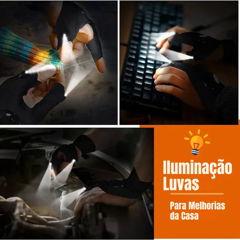 A Luz que Vai nas Suas Mãos – Luva LED à Prova d’Água para Pesca Noturna, Corrida e Aventuras sem Limites!