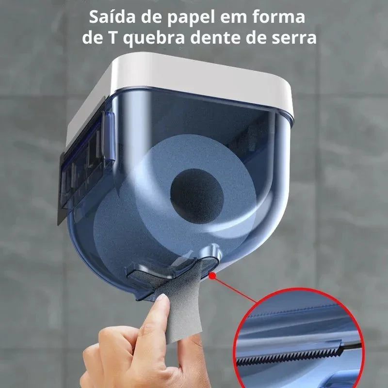 Transforme Seu Banheiro: Suporte de Papel Higiênico à Prova d’Água com Prateleira Funcional e Design Inteligente!