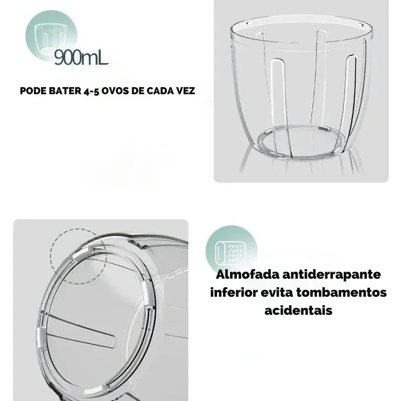 Diga Adeus ao Cansaço na Cozinha: Misturador Elétrico Sem Fio 4 em 1 para Espumar Leite, Bater Claras e Misturar com Facilidade!