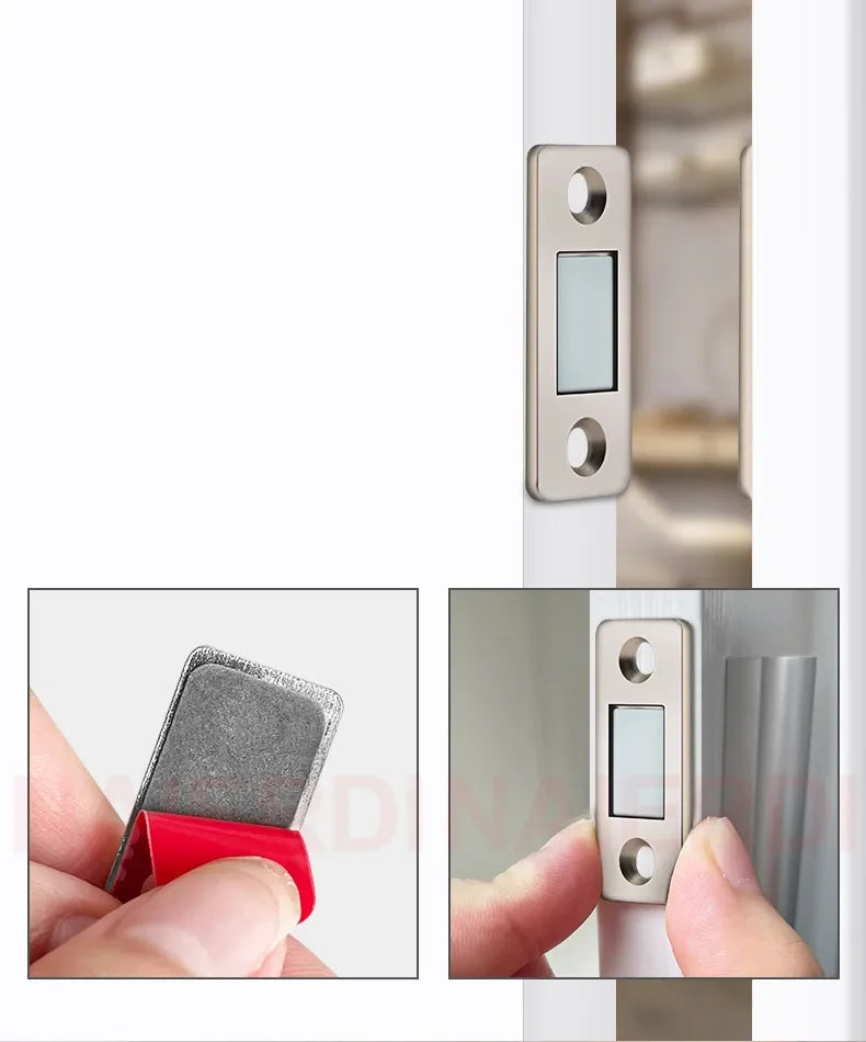 Fechamento Invisível e Seguro: Kit com 2 Travas Magnéticas para Portas de Armário – Fixação Discreta e Eficiente com Parafusos Inclusos!