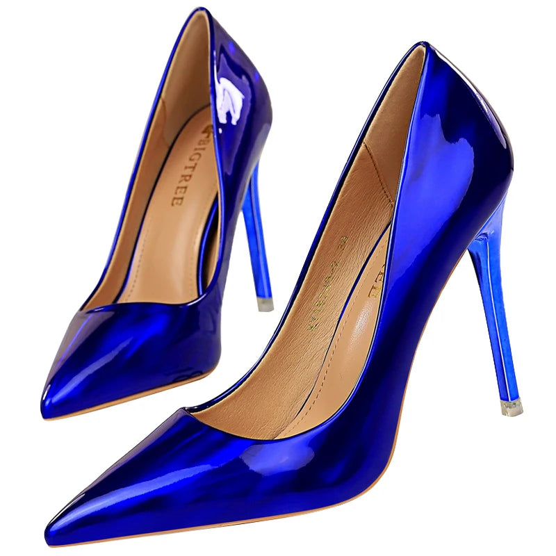 Salto Alto dos Sonhos – Scarpin Azul e Verde Luxo 10.5cm para Brilhar no Casamento, Festa ou Noite Especial!