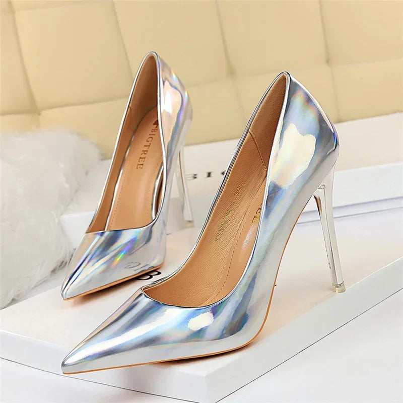 Salto Alto dos Sonhos – Scarpin Azul e Verde Luxo 10.5cm para Brilhar no Casamento, Festa ou Noite Especial!